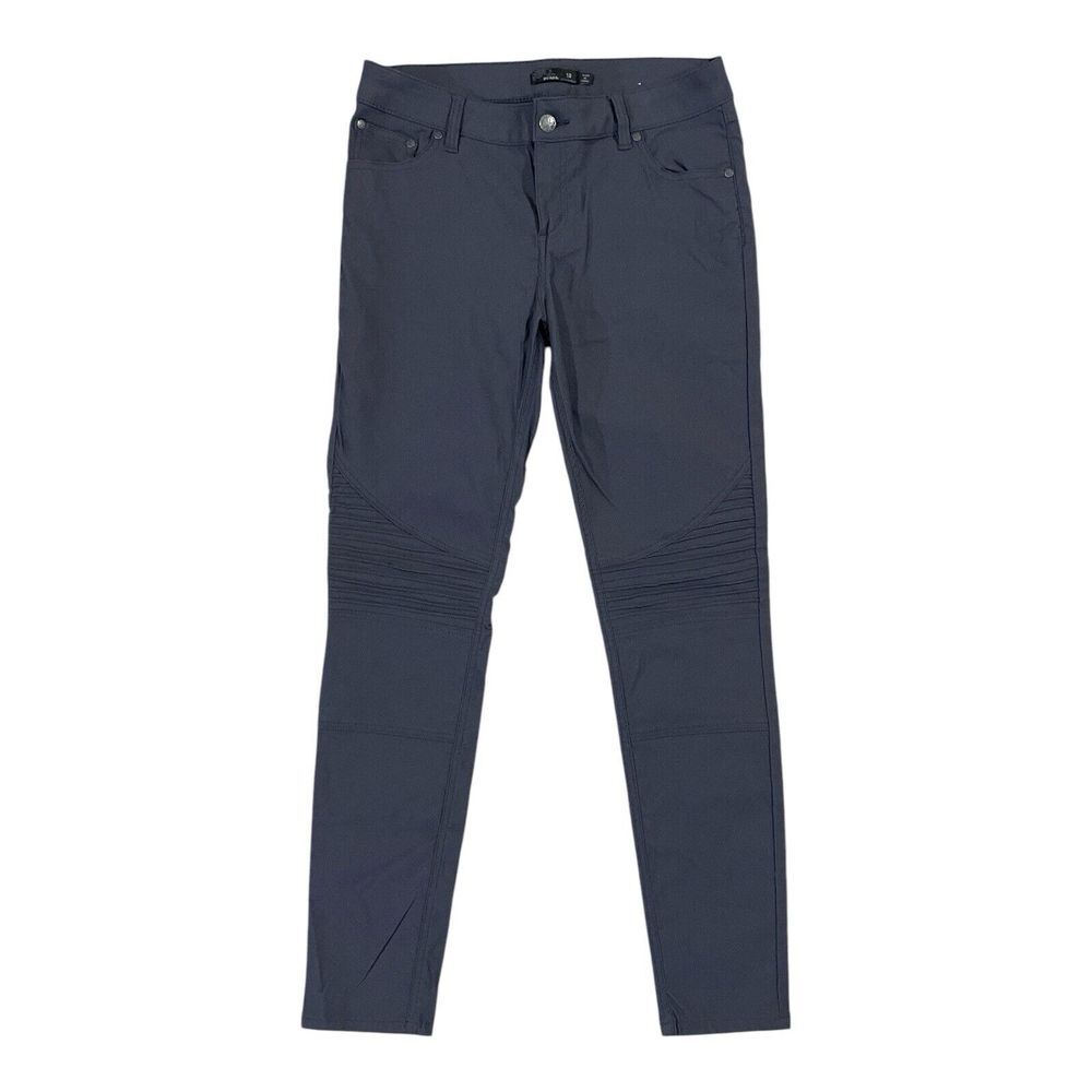 Prana Pants Womens‎ 10 (32x30)  Gray Ruched Knee Moto Nylon Blend Outdoors